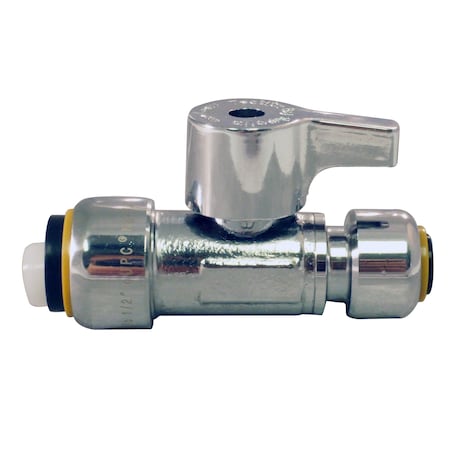 Apollo 1/2 in. Chromed Brass Push-To-Connect x 1/4 in. Push-To-Connect Quarter-Turn Straight Stop Valve FSBVS1214